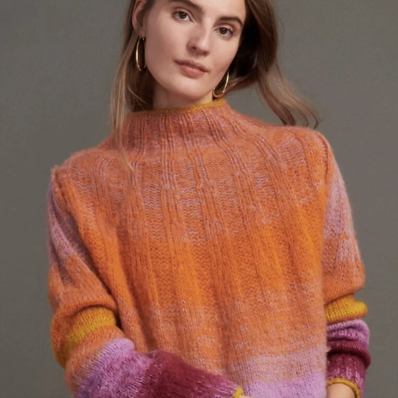 Anthropologie Sweaters - ANTHROPOLOGIE Peri Ombre Tunic Sweater Mohair Alpaca Wool Oversized Small